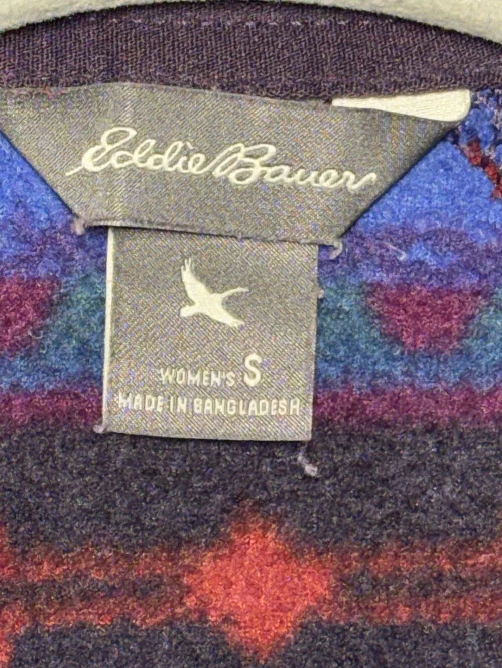 Eddie Bauer Womens Size S Purple Native Aztec Half Zip Pullover Fleece  Sweater